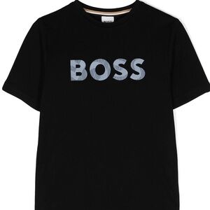BOSS Kids Black T-Shirt with Logo